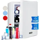 Klarstein Mini Frigo de Chambre de 40L pour Snacks et Boissons, Petit Frigo Top Silencieux, Mini Bar, Petit Réfrigérateur Camping, Mini Frigo Cosmetique, Refrigerateur avec Étagères Réglables, 6-15°C
