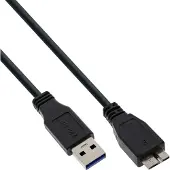 InLine 35430 Câble USB 3.0, A à Micro B, noir, 3m