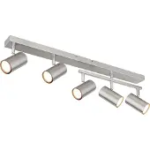 Globo Lighting Projecteur métal nickel mat, 5x GU10