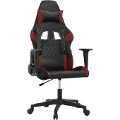 vidaXL Chaise de jeu noir et bordeaux similicuir