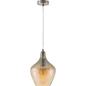 NINO LEUCHTEN Suspension à 1 flamme PASO nickel mat, verre ambre, 30620123