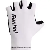 Santini 3d Short Gloves Blanc M