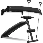 Zipro Banc incliné Slant – Banc de musculation pliable avec extenseurs Banc d'entraînement réglable pour la maison Banc négatif pour les abdominaux Résistant