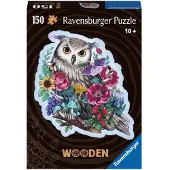 Ravensburger Puzzle en bois Hibou fleuri, 150 pièces robustes et naturelles, dont 15 figurines en bois. À partir de 10 ans. 17511.