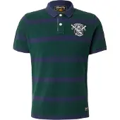 Superdry Crest Stripe Short Sleeve Polo Vert 2XL Homme