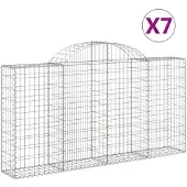 vidaXL Gabions 7 pcs voûtés 200x30x100/120 cm en fer