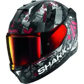 Shark Skwal i3 Hellcat, casque intégral ,Mat Noir/Argent/Rouge ,S