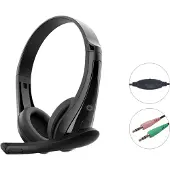 Conceptronic POLONA06B3T : Casque stéréo avec prise AUX, microphone et commandes. Câble de 1,80 mètre