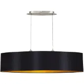 Eglo Textile moderne MASERLO nickel mat, abat-jour, NOIR / OR, E27 max. 2X60W