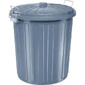 Helit Corbeille avec couvercle, gris, 73 litres plastique opaque & mat, 2 arceaux métalliques pour - 1 pièce (H2405883)
