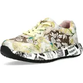 LAURA VITA Baskets basses jaune clair / blanc