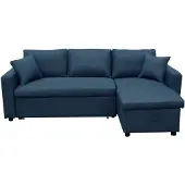 Happy Garden Canapé d'angle convertible CLARK 3 places bleu