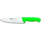 Arcos Couteau de chef couleur - Prof 292121 acier inoxydable nitrum et mangue ergonomique lame en polypropylène vert et 20 cm de lame, vitrine