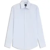 BOSS Chemise Slim Fit en popeline de coton mélangé à rayures
