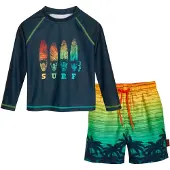 Playshoes Protection UV 'Surf' marine / vert / vert clair / orange