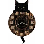 Nemesis Now Chat noir avec horloge murale comme accessoire magique pour la maison