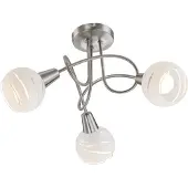 Globo Lampe de plafond Elliott 3 lumières en nickel