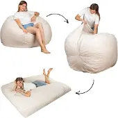 Bananair Pouf lit convertible 2en1 blanc cassé