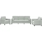 vidaXL Ensemble de canapés 3 pièces avec coussins gris clair velours