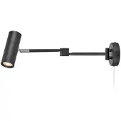 Markslöjd Applique Murale , Arlo, dimmable, Noir, Chambre à coucher, Métal, Moderne