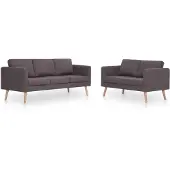 vidaXL Ensemble de canapés 2 pièces tissu taupe