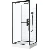 Aurlane Cabine de douche carrée 90x90x230cm à motif carreaux de métro - UNDERGROUND SQUARE 90
