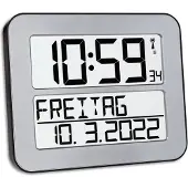 TFA-Dostmann Timeline Max Radio Controlled Clock Argenté