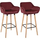 CLP lot de 2 tabourets de bar Grant velours