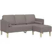 vidaXL Ensemble de Canapés Taupe 173 x 131 x 67 cm tissu