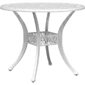 vidaXL Table de jardin blanche Ø90x75 cm en fonte d'aluminium
