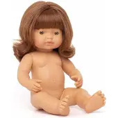 Miniland Poupée bébé rousse européenne , 38 cm, multicolore Multicolore, taille unique
