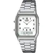 Casio Montre à affichage analogique 'Assorti' gris / blanc