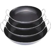 HorecaTraders Poêle à paella | Tôle d'acier | acier inoxydable | Ø47 cm