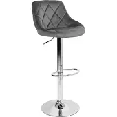 EHokery Tabouret italien Cydro Velvet chrome/graphite