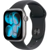 Apple Watch Series 11 GPS + Cellular - 42 mm - Boîtier en aluminium gris sidéral - Bracelet Sport noir - Taille M/L