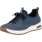 Rieker Chaussures de ville pour femmes , confortables, de style sportif, à lacets, de couleur bleue, pour un usage quotidien