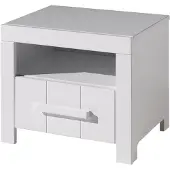 XL mobler Table de chevet Erik avec tiroir bois pin - blanc