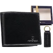 Peterson Coffret cadeau portefeuille et porte-clés en cuir moyen pour homme