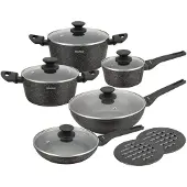 Klausberg set de pots avec revetement antiadhésif marbré, 12 pieces KB7657
