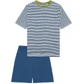 Schiesser Pyjama ' Teens Nightwear ' bleu / blanc