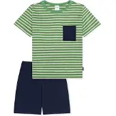 Schiesser Pyjama ' Kids Nightwear ' bleu foncé / vert