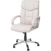 Mendler Chaise de bureau HWC-A71, fauteuil de direction pivotant, similicuir, , couleur crème