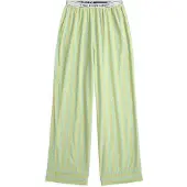 Ralph Lauren Pantalon de pyjama ' Shirting Stripes ' vert / blanc