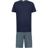 Mey Pyjama court marine / sapin / blanc