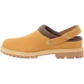 Timberland pour femme. TB0A2PSB7541 Sabots en Cuir Premium marron (36 W), Plat, Velcro, Casuel