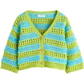 Next Cardigan bleu clair / vert clair
