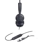 Yealink Casque double équipe avec port USB-C/A, filaire, appels/musique, 20 - 20000 Hz, 160 g, casque, noir