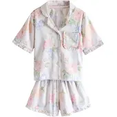 Next Pyjama écru / bleu / vert clair / rose clair