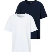 BOSS pour homme. 50475287 Pack 2 T-shirts Comfor blanc, marine (4XL), Casuel, Coton, Manche courte
