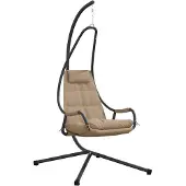 vidaXL Chaise uf suspendue Taupe 94 x 107 x 196,5 cm Acier